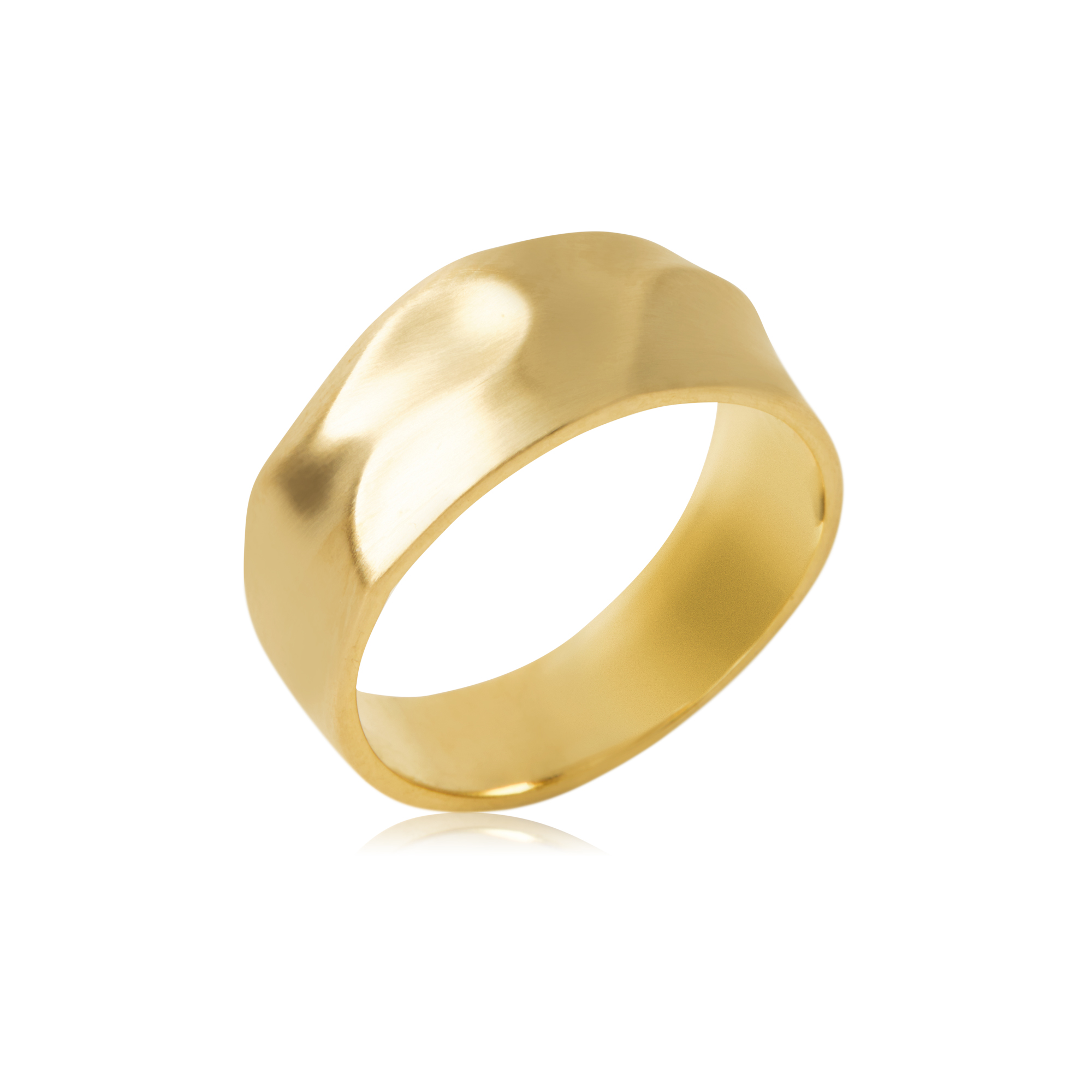 Wide gold wedding band