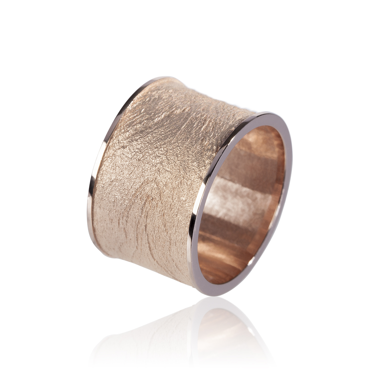 Mies rose gold plated ring