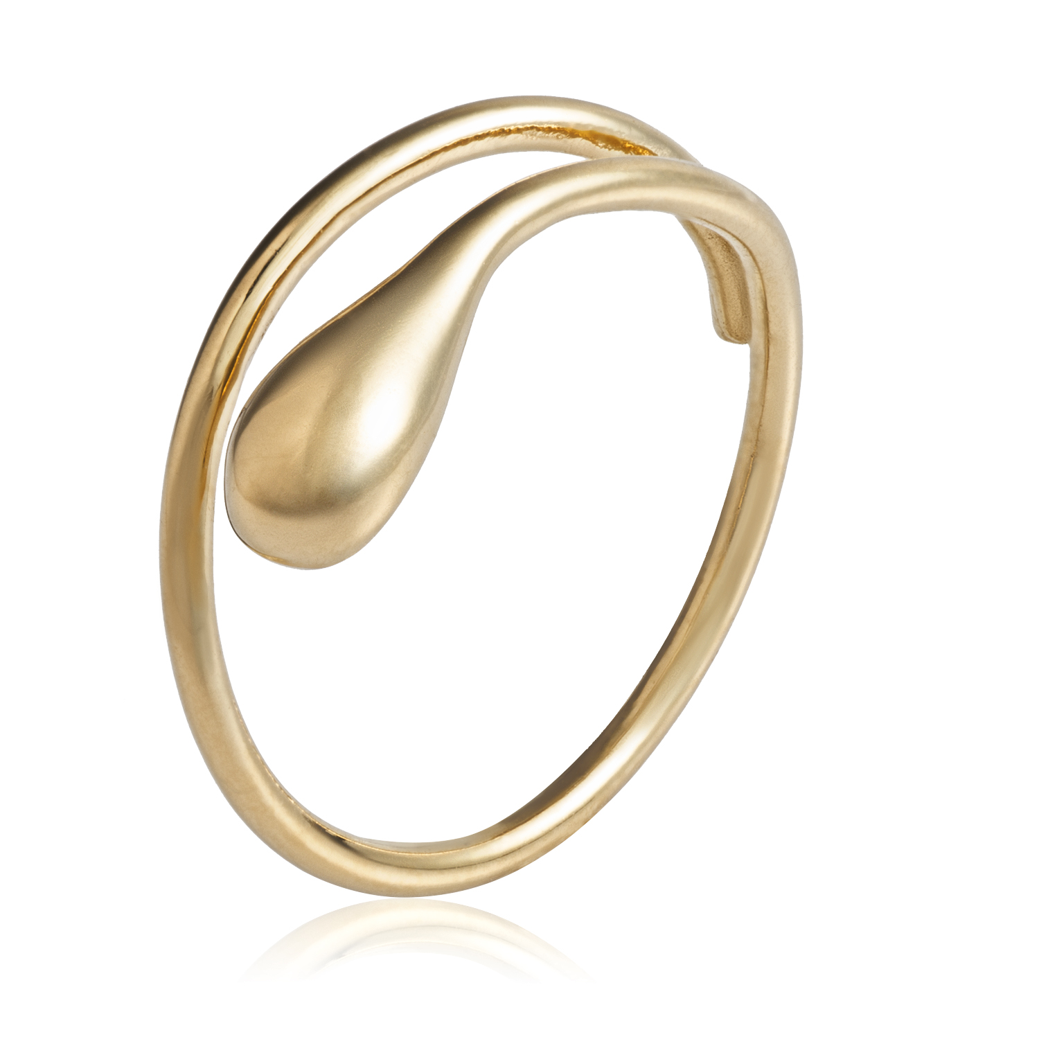 18k yellow gold olive oil drop ring