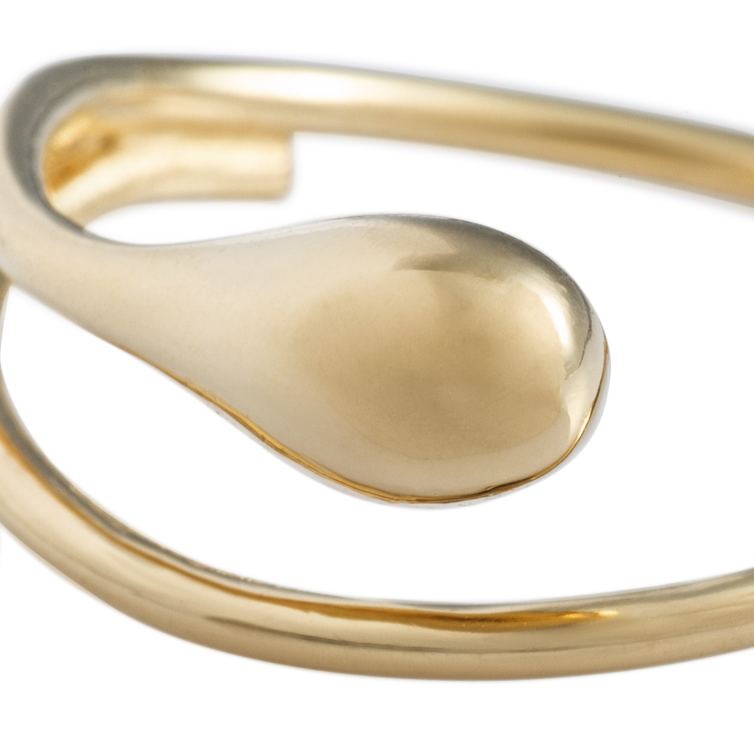 18k yellow gold olive oil drop ring