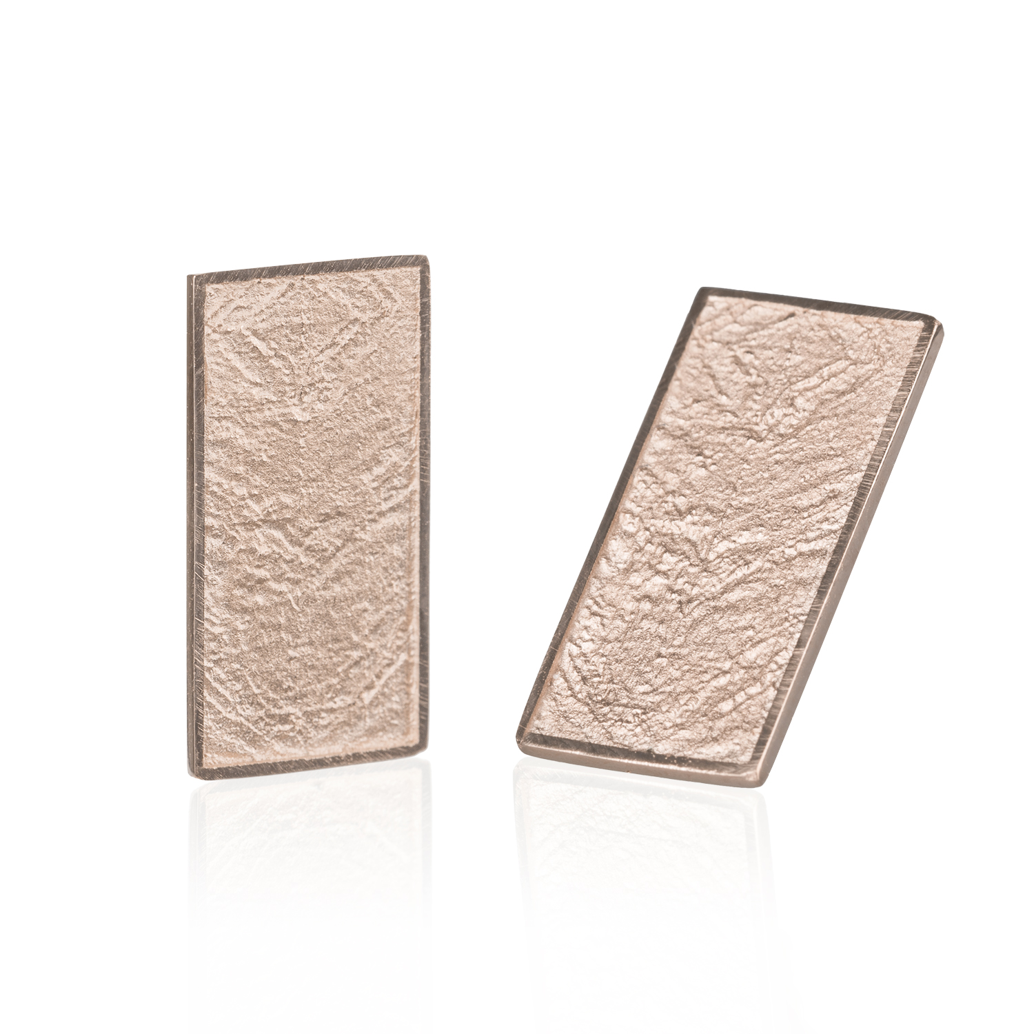 Rose gold plated silver Mies earrings