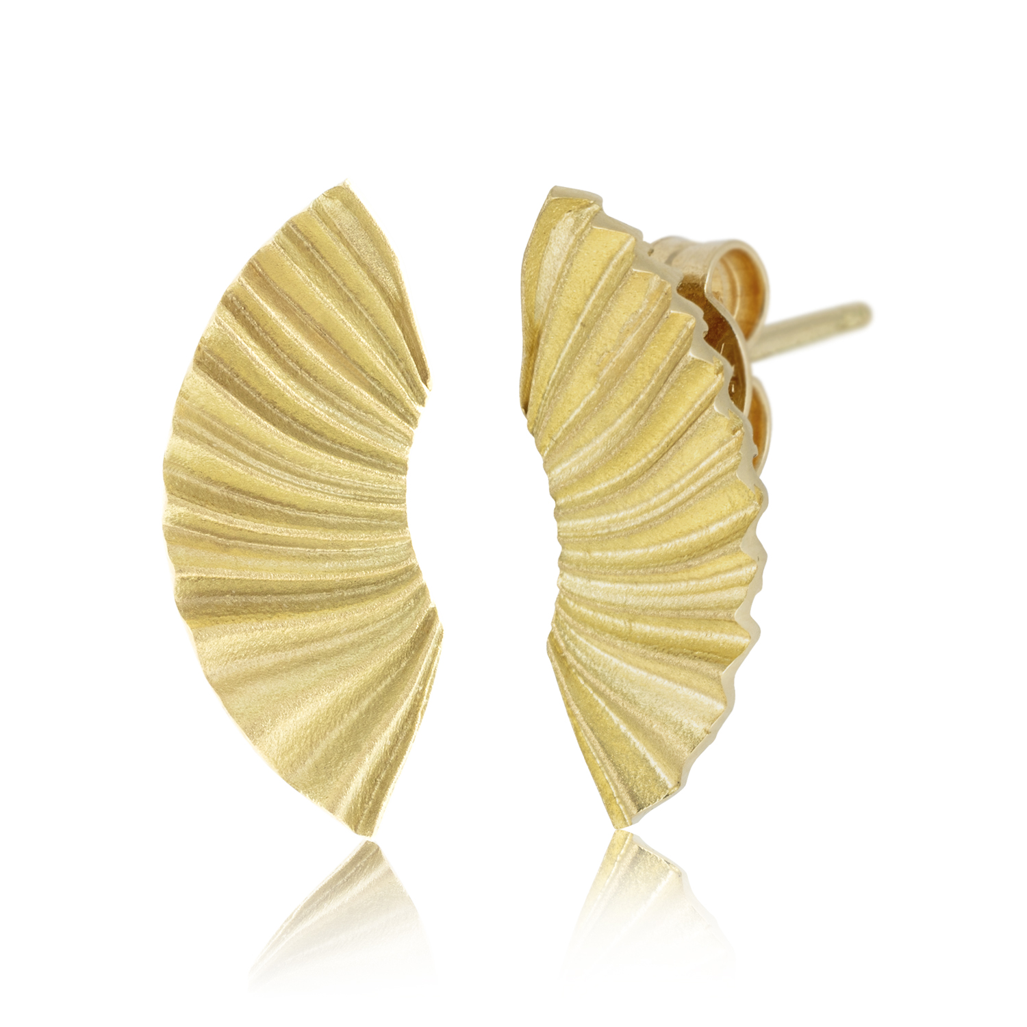 Pleats gold small earrings