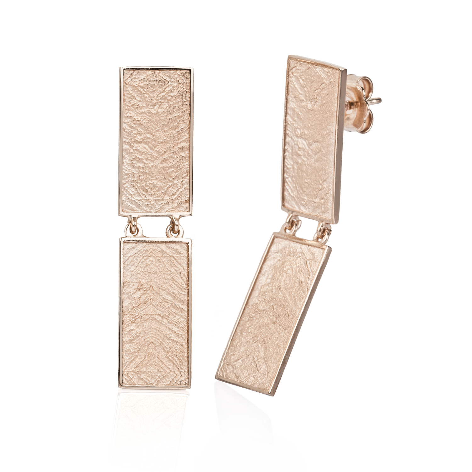MIES long earrings rose gold plated